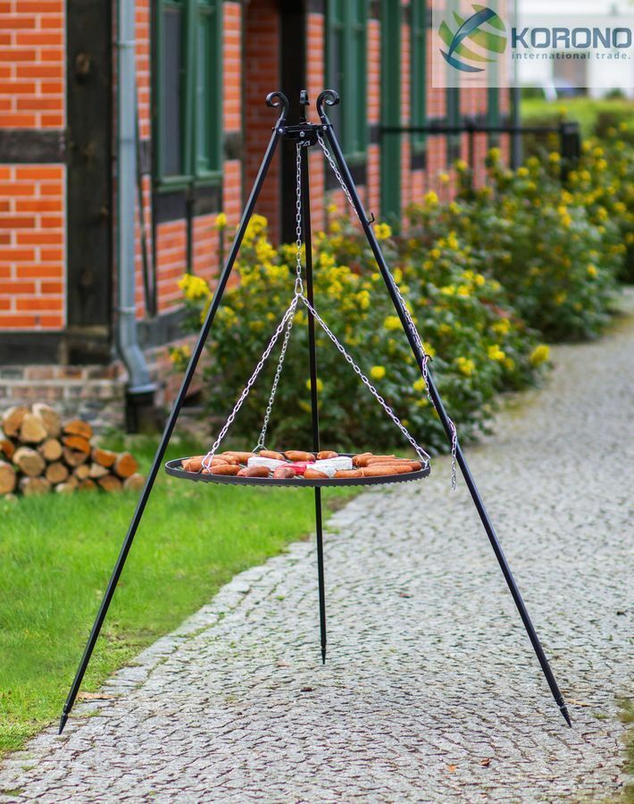 Dreibein Schwenkgrill Gartengrill Holzkohlegrill Rostgröße 50 cm - Stahl