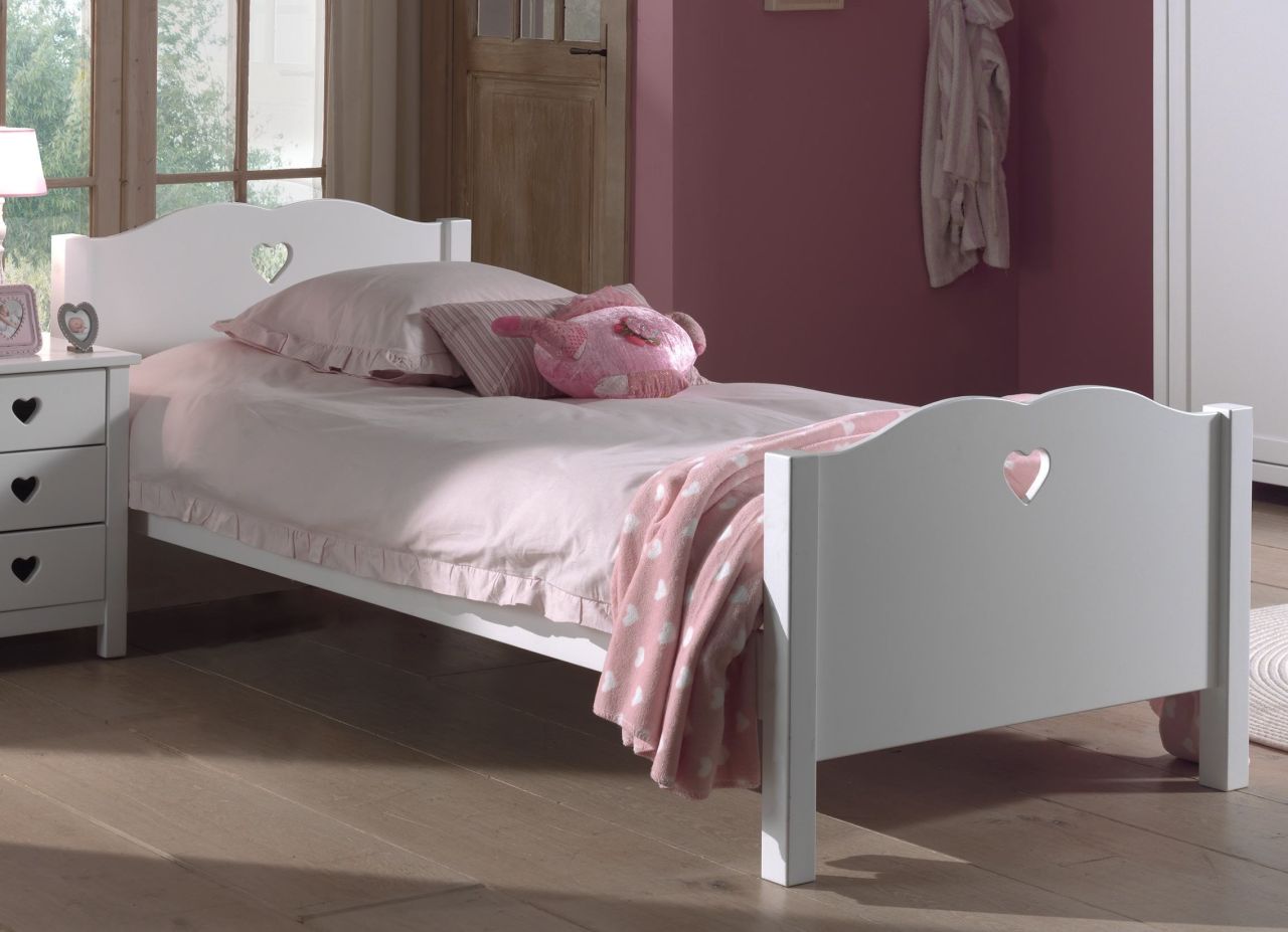 Set Einzelbett 90x200 Lattenrost Bett Kinderbett Kindermöbel Kinderzimmer Weiß