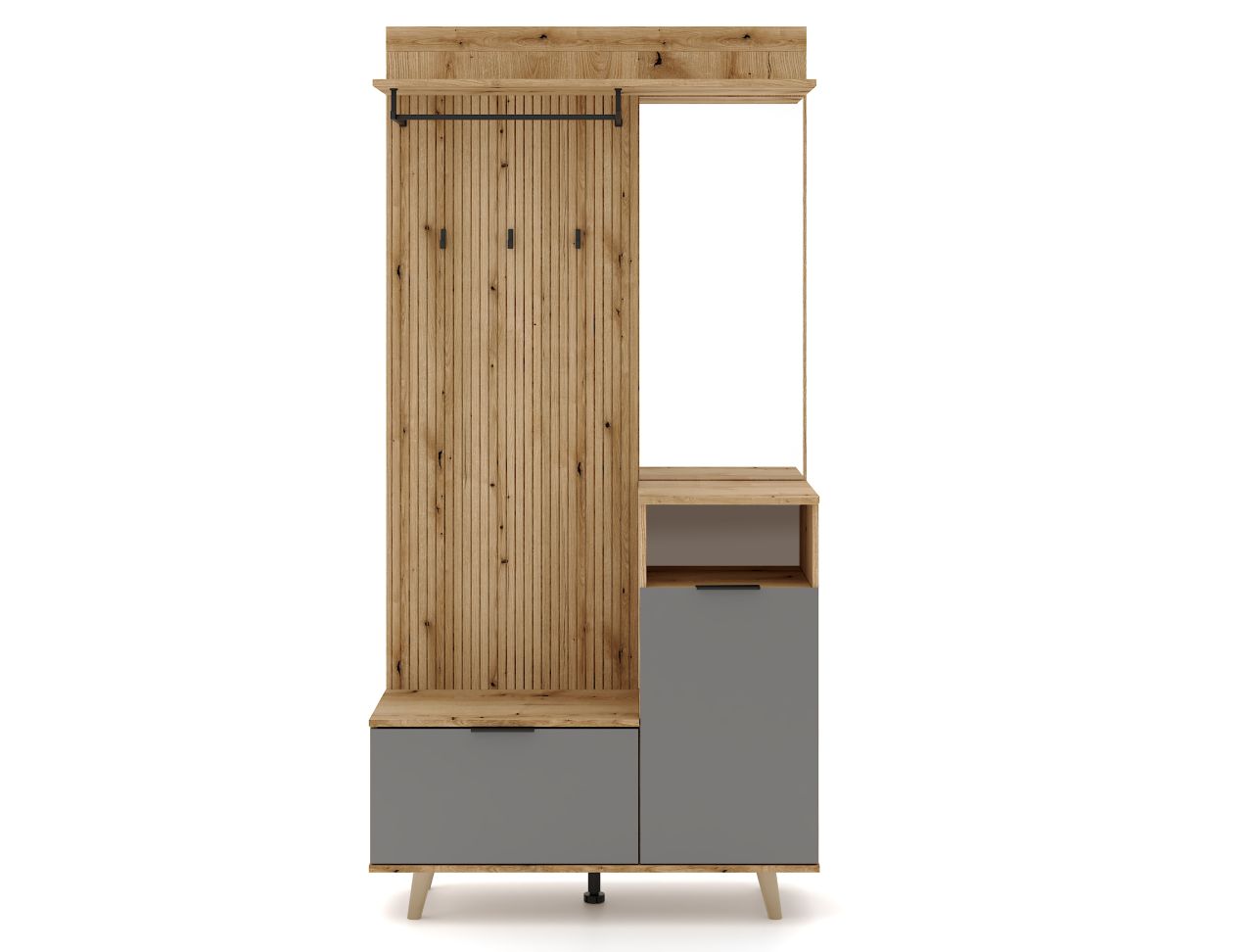 Garderobe Garderobenmöbel Flurgarderobe Dielenset Wohnmöbell Evoke Eiche Graphit