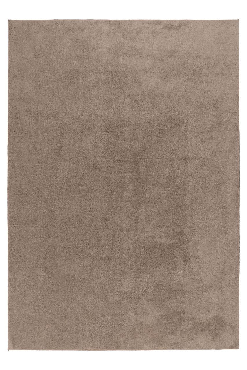 Teppich Höhe 14 mm Kurzflorteppich rechteckig Taupe Wohnzimmer 5 Größen
