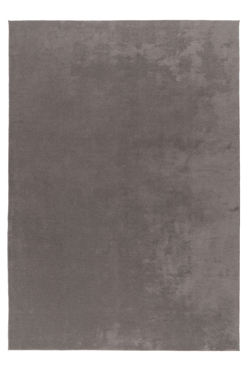 Teppich Höhe 14 mm Kurzflorteppich rechteckig Grau Wohnzimmer 5 Größen