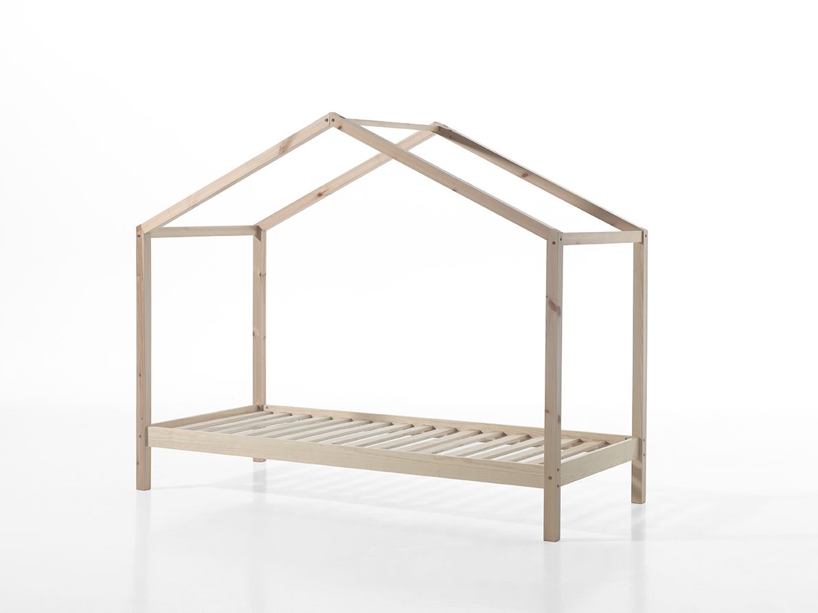 Set Hausbett Matratze 90x200 Kinderbett Kindermöbel Spielbett Lattenrost Holz