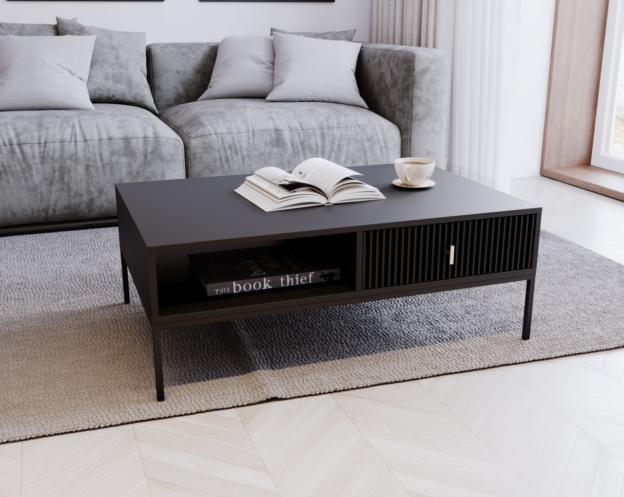 Couchtisch Beistelltisch Wohnzimmertisch Sofatisch Ablagetisch Schwarz