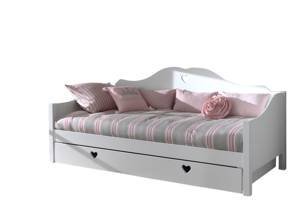 Set Kojenbett 90x200 Lattenrost Bettschublade Einzelbett Kinderbett Möbel Weiß