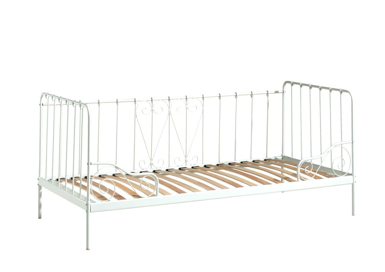 Vipack Kojen-Metallbett Alice 90 x 200 mit Lattenrost Kinderbett Weiß