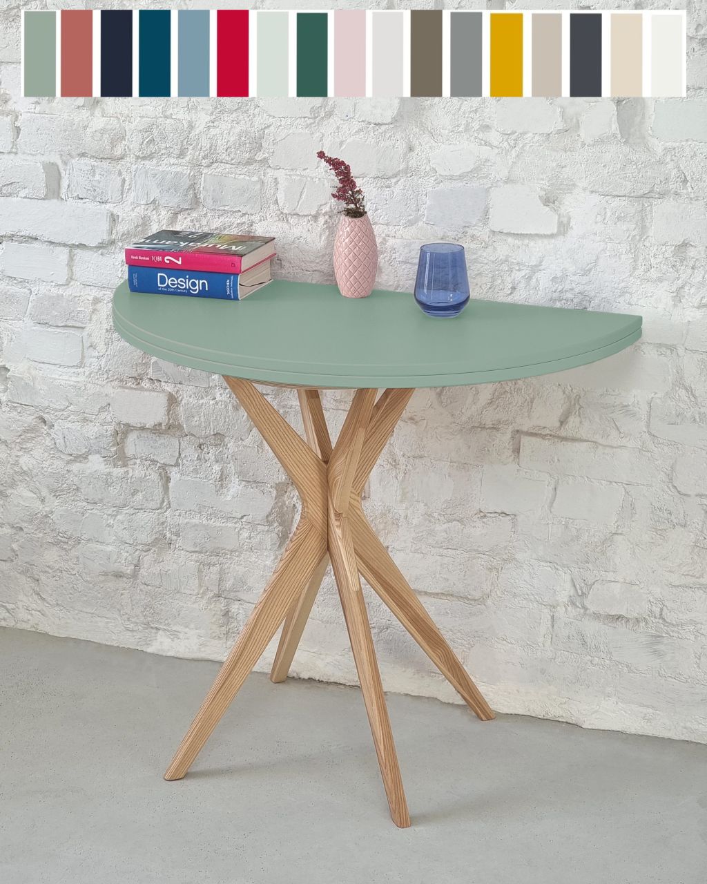 Esszimmertisch JUBI halbrund 90cm klappbar Esstisch Tisch Küchentisch Wohnzim...