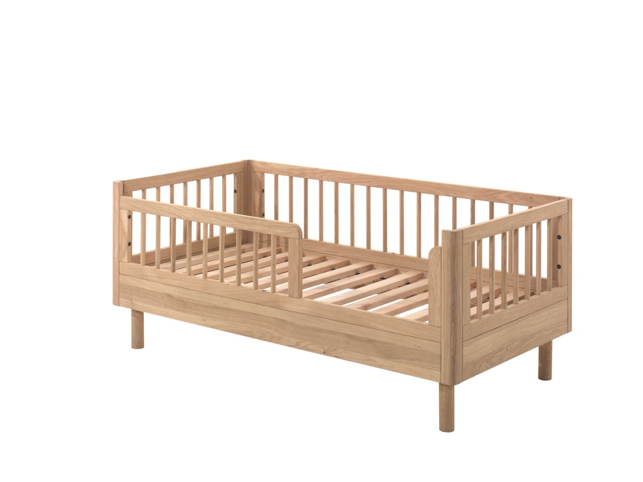 Juniorbett Rausfallschutz Kinderbett Gitterbett 70x140 Eiche massiv natur geölt