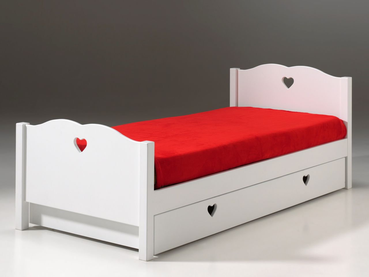 Vipack 'AMORI' Einzelbett und Bettschublade - Kinderbett Jugendbett - weiß