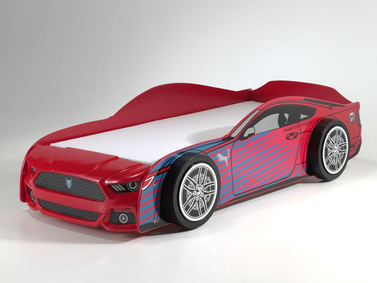 Vipack: Autobett 'POWER' 90 x 200 mit Lattenrost - Kinderbett Jugendbett