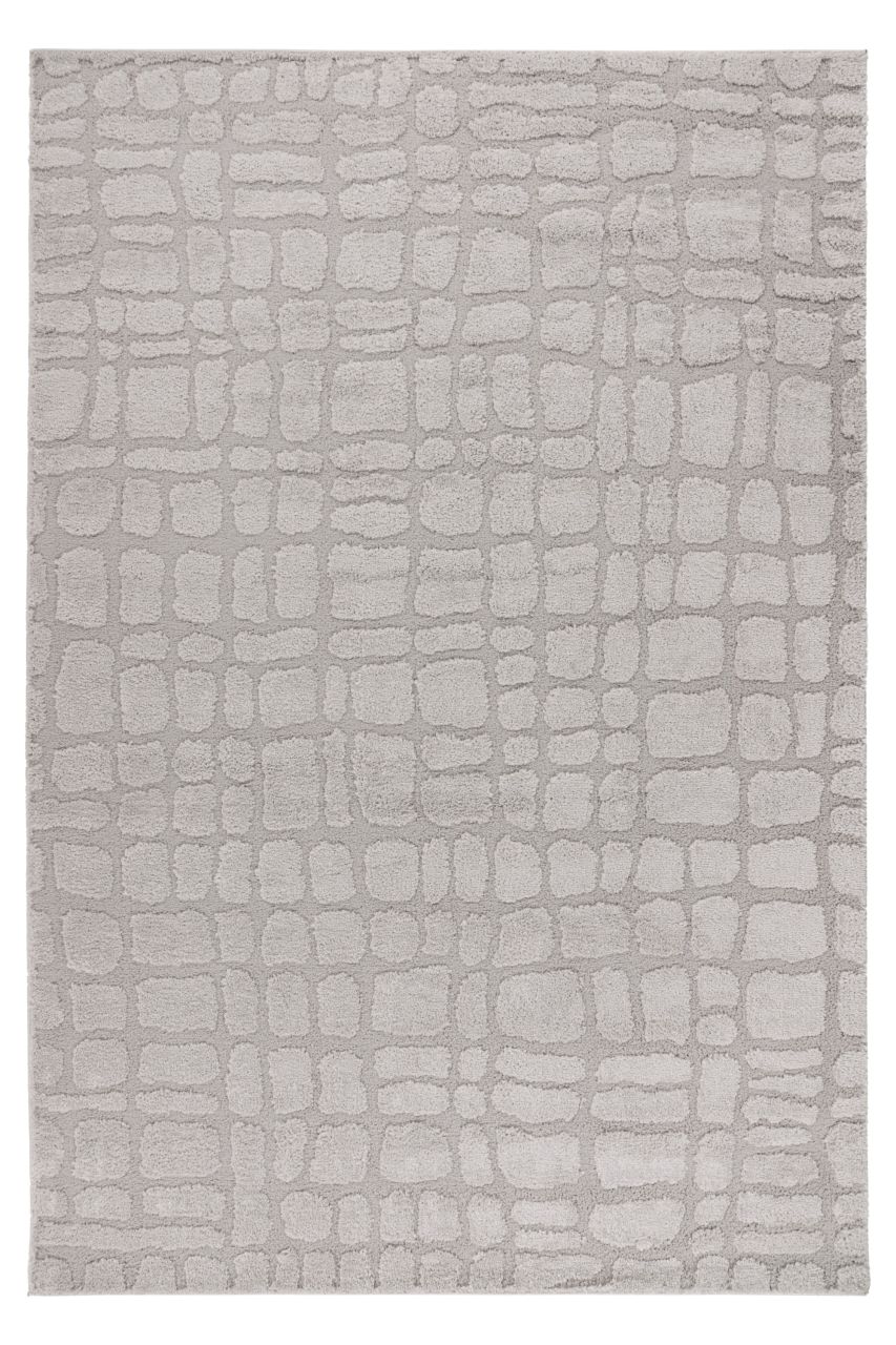 Teppich Höhe 20 mm weicher Kurzflor rechteckig silber Wohnzimmer 4 Größen