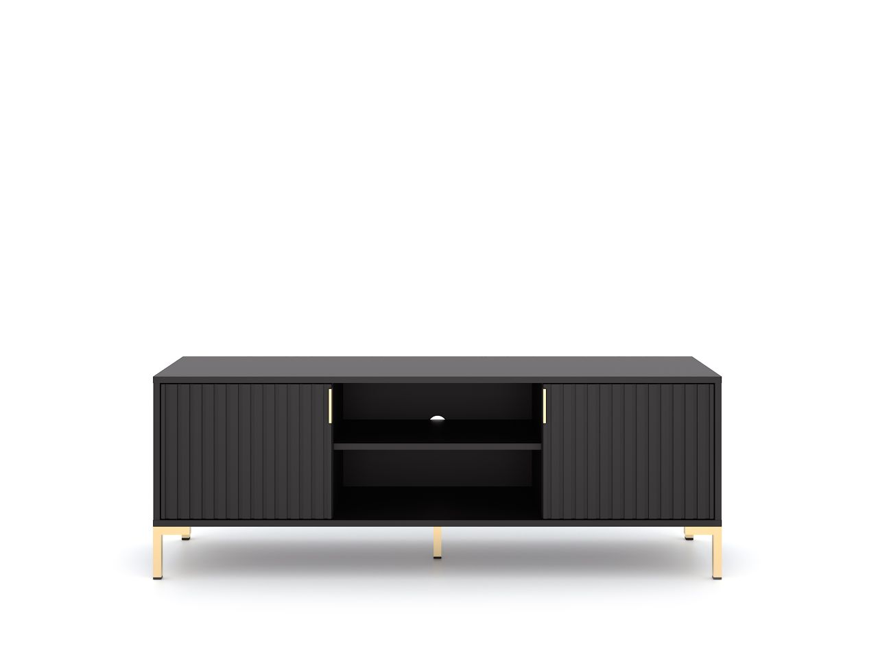 Lowboard 140 hängend-stehend Fernsehkommode TV-Tisch Sideboard Möbel - Schwarz