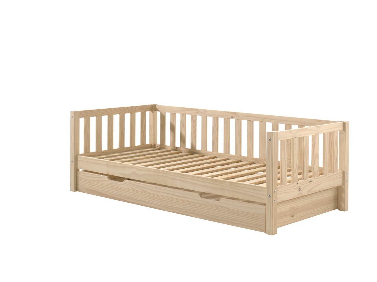 Kojenbett mit Bettschublade Lattenrost 90x200 Kinderbett Gitterbett