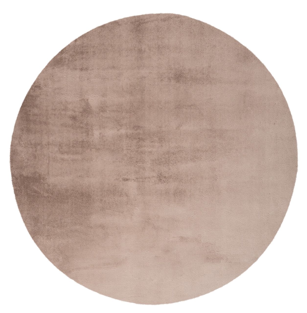 Runder Teppich Höhe 21 mm weicher Kurzflorteppich Taupe Wohnzimmer 2 Größen