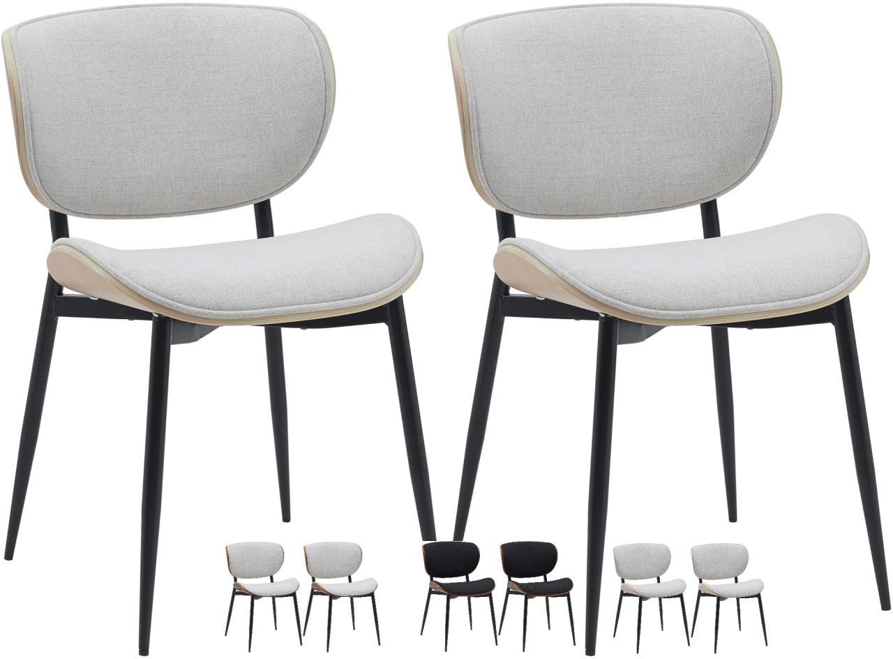 2 Stühle Set Esszimmerstuhl Stoff Besucherstuhl Wohnzimmerstuhl Küchenstuhl