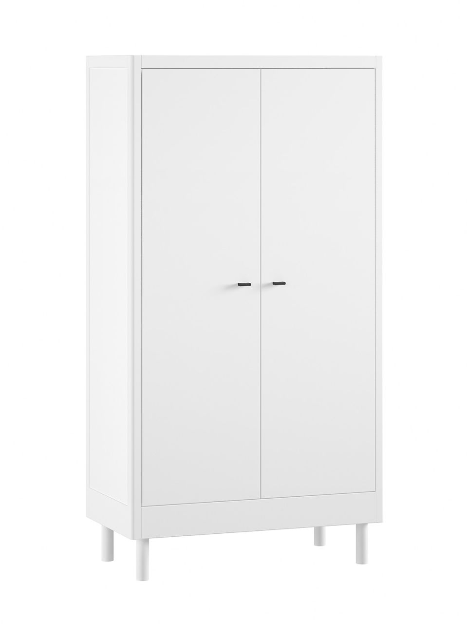 Kleiderschrank 2-trg. Jugendschrank Wäscheschrank Buche Massivholz Weiß lackiert