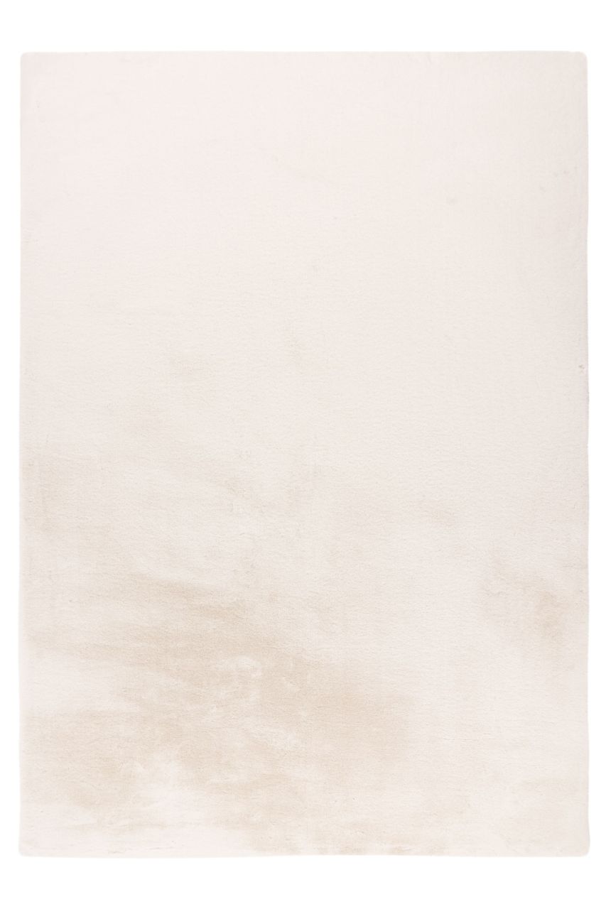 Teppich Höhe 23 mm Hochflorteppich rechteckig Elfenbein Wohnzimmer 4 Größen
