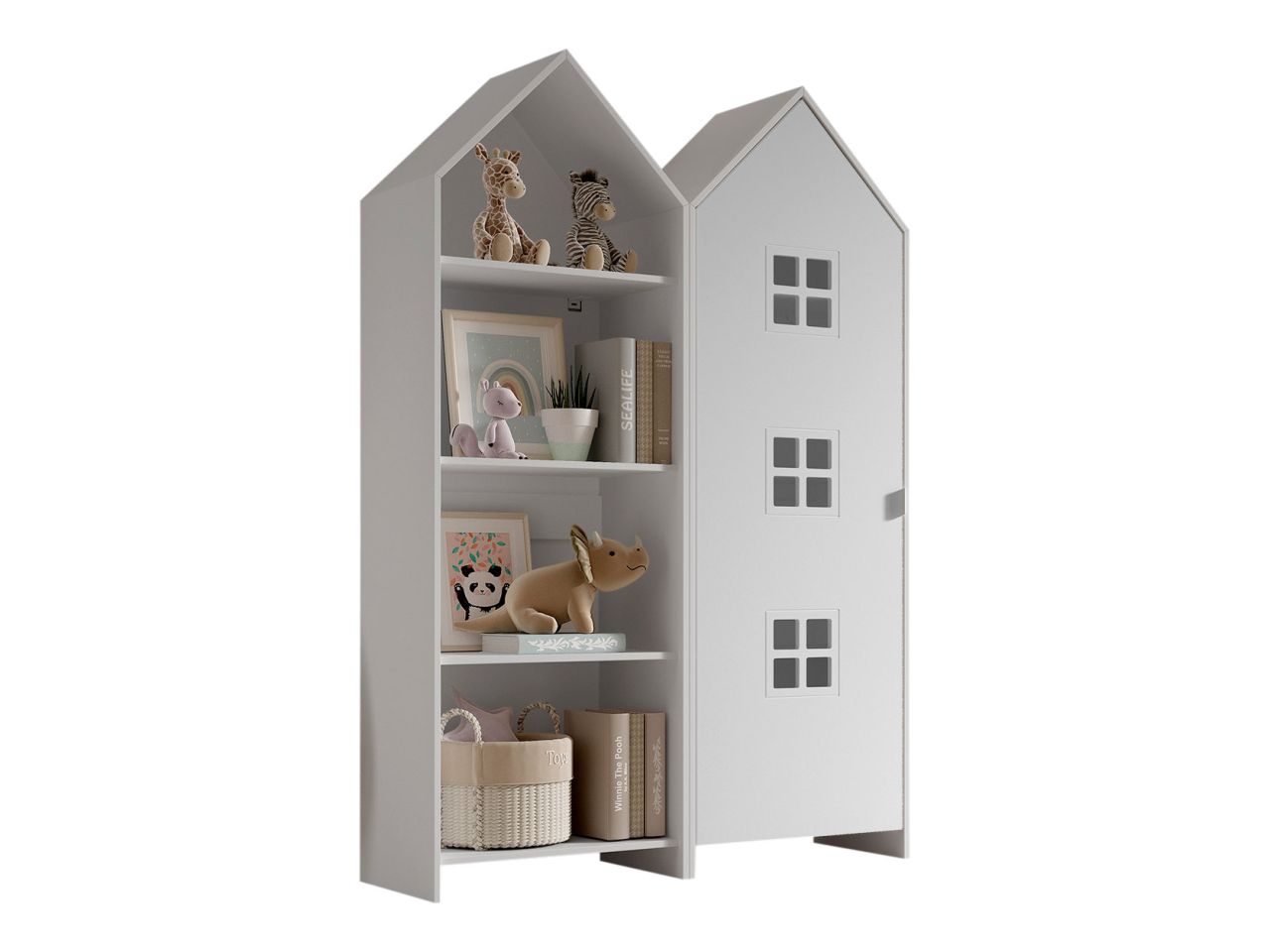 Set: Schrank und Regal 'CASAMI BRUGES' Jugendschrank Wäscheschrank Weiß