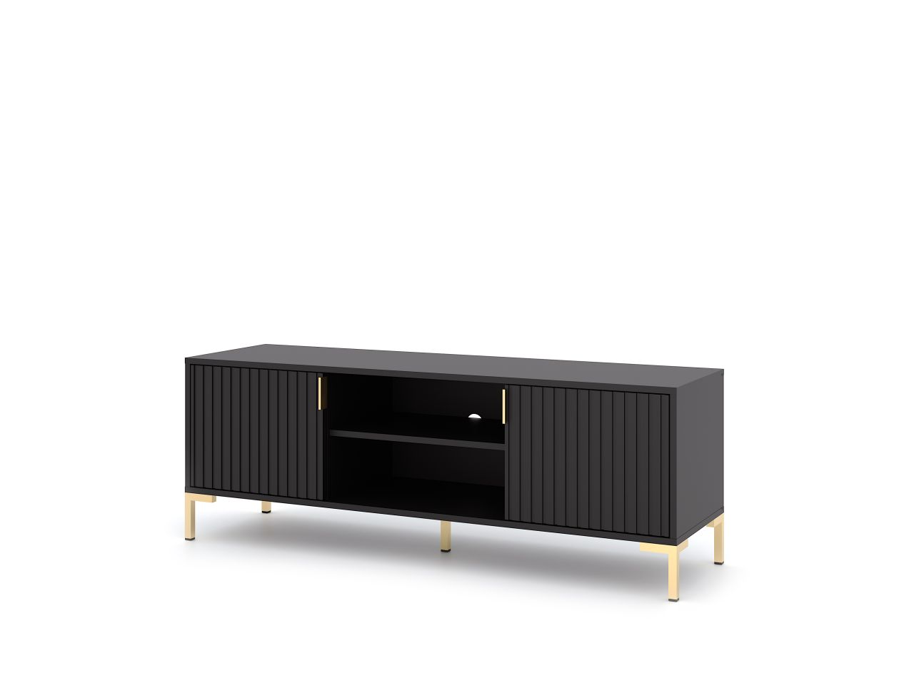 Lowboard 140 hängend-stehend Fernsehkommode TV-Tisch Sideboard Möbel - Schwarz