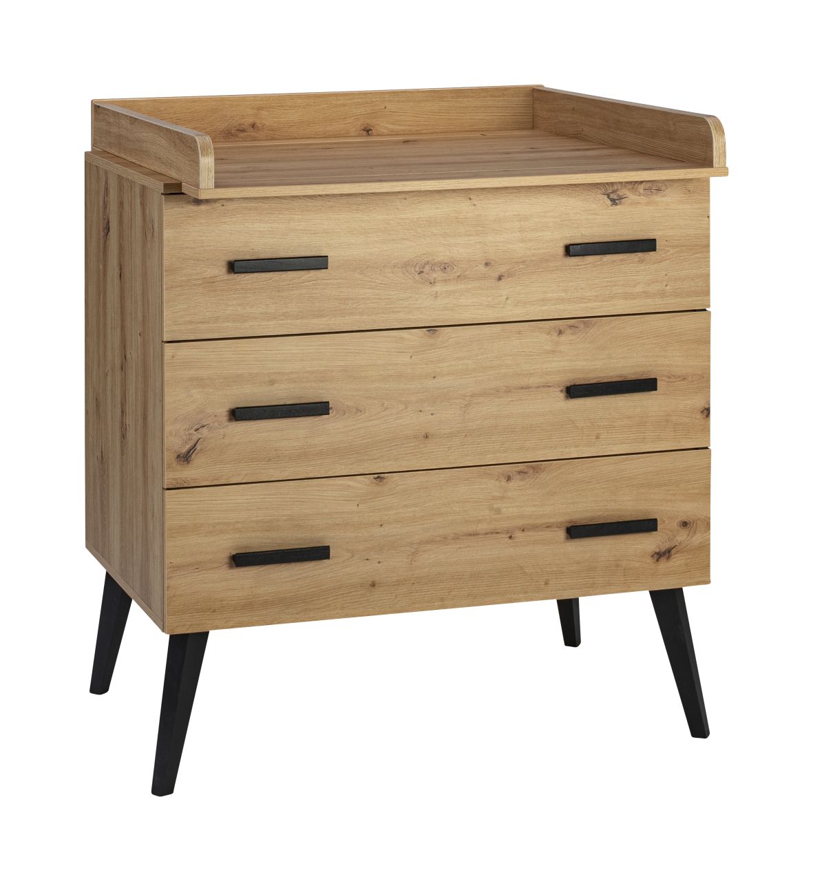 Wickelkommode 3 Schubladen Wickeltisch Wickelaufsatz Kommode Schardt Morris Oak