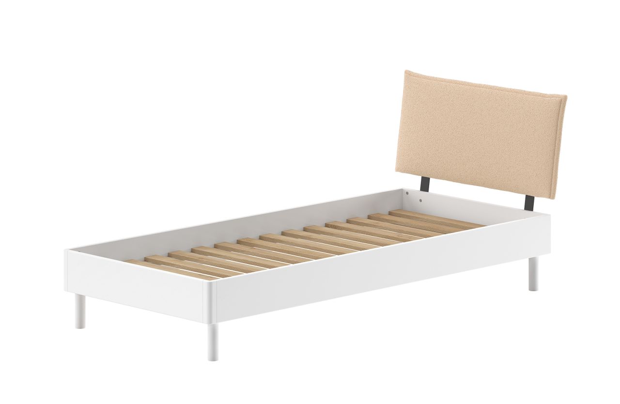 Futon Einzelbett Jugendbett Kinderbett 90x200 mit Lattenrost Buche massiv Weiß