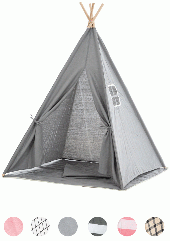 Spielzelt- Tipi Spielhöhle Kinderzelt Stoffzelt Spielhaus Schloss-versch. Farben