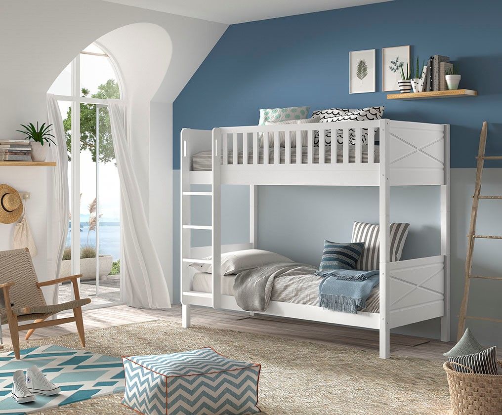 Etagenbett Stockbett Kinderbett 90x200 Weiß Holz Hochbett Spielbett Kindermöbel