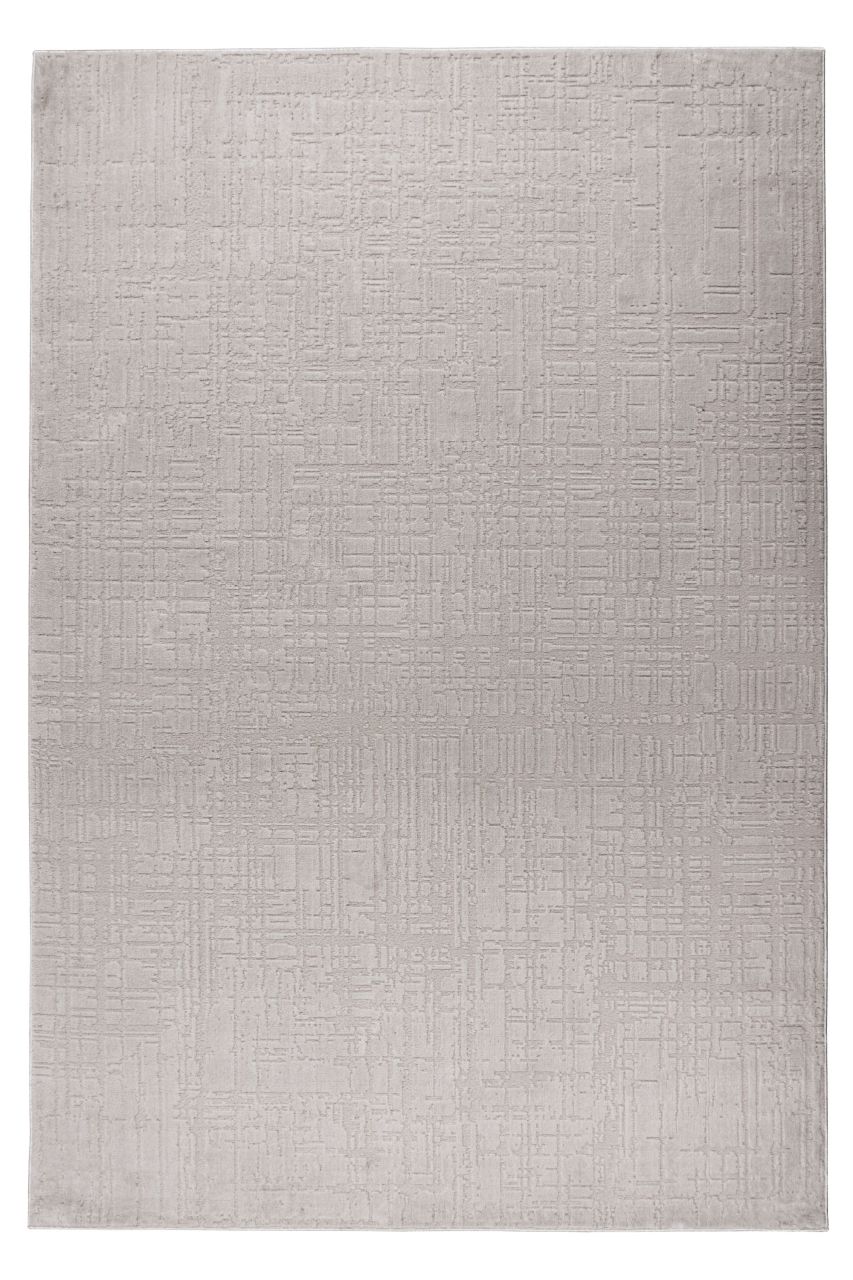 Teppich Höhe 11 mm robuster Kurzflor rechteckig Silber Wohnzimmer 4 Größen