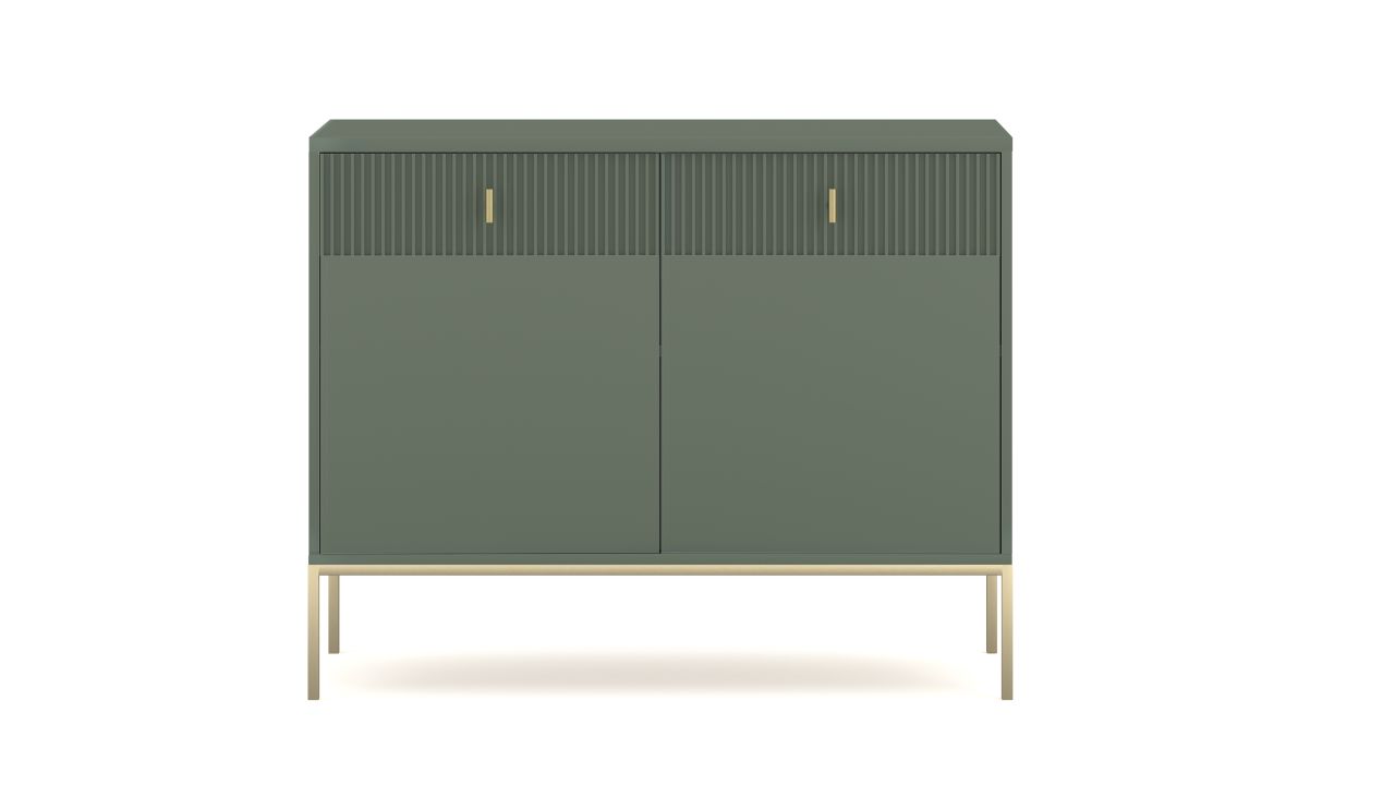 Sideboard Kommode 2T/2S Highboard Anrichte Wohnmöbel Schrank Rauchgrün Gold