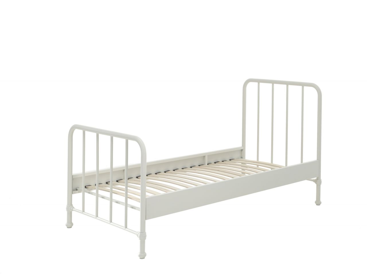 Vipack:Metallbett BRONXX Liegefläche 90 x 200 cm - Jugend/Kinderbett Weiß matt