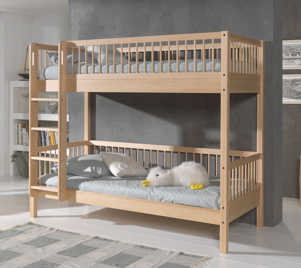 Etagenbett Buche massiv natur Stockbett 90x200 Kinderbett Jugendbett Hochbett