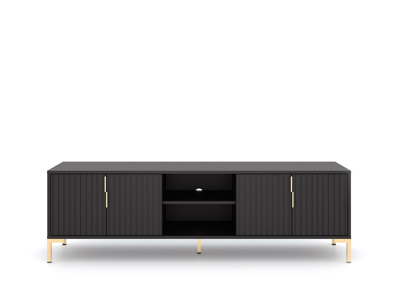 Lowboard 165 hängend-stehend Fernsehkommode TV-Tisch Sideboard Möbel - Schwarz