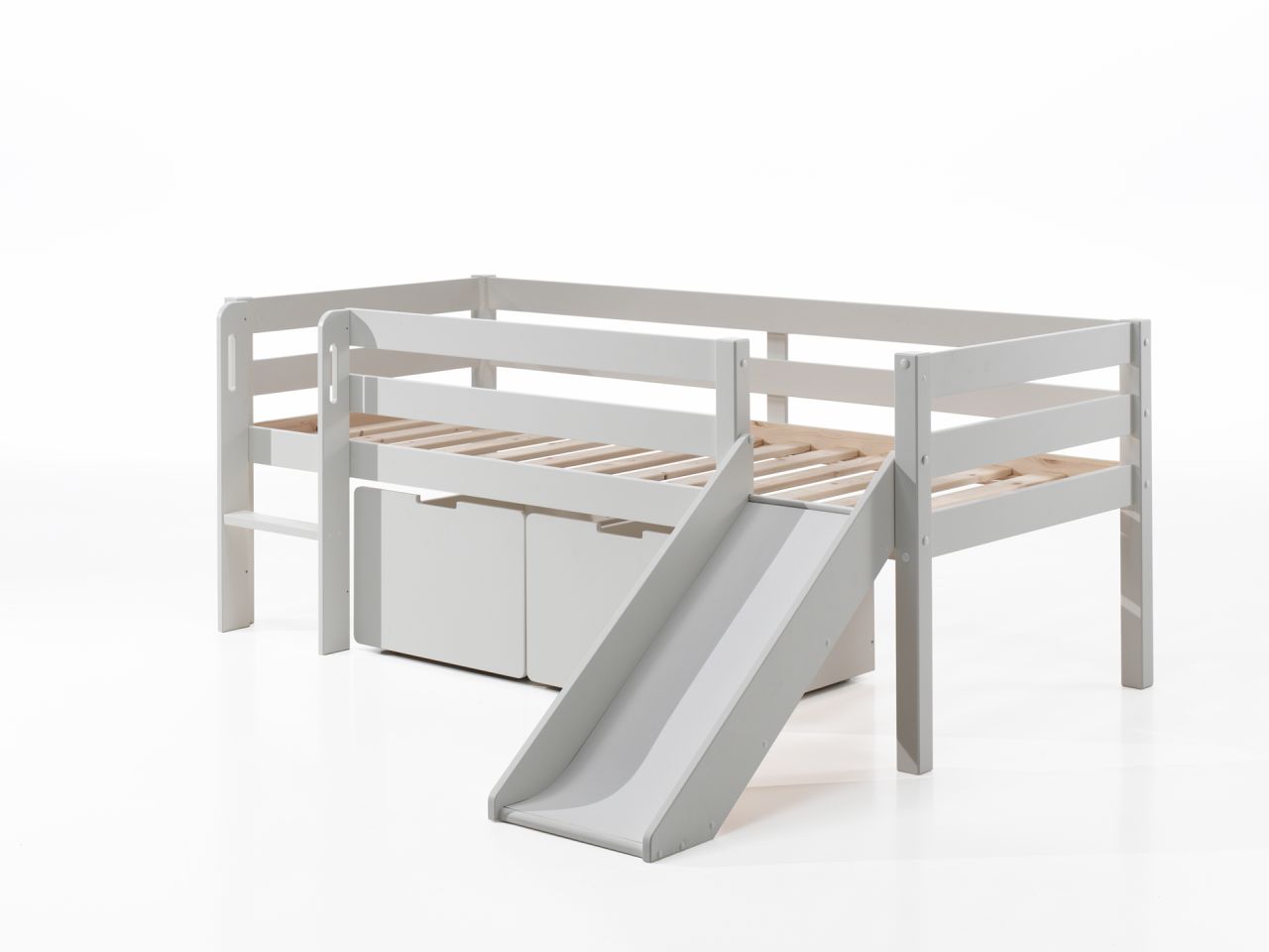 Kojen Spielbett Schubladen Lattenrost 90x200 Kinderbett Einzelbett Set Rutsche