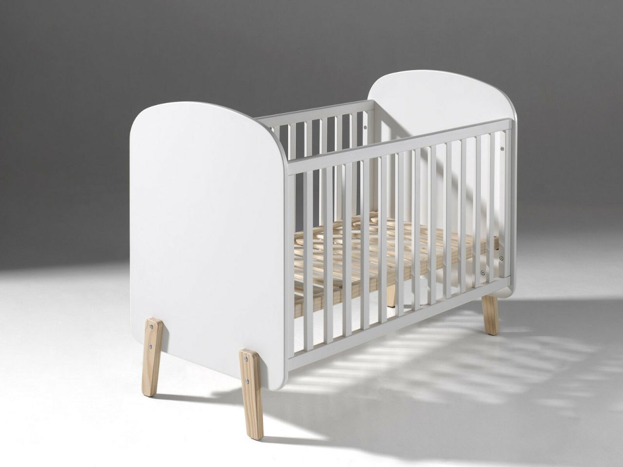 Babybett 60x120 Kinderbett Gitterbett Babymöbel Babyzimmer Weiß Rausfallschutz