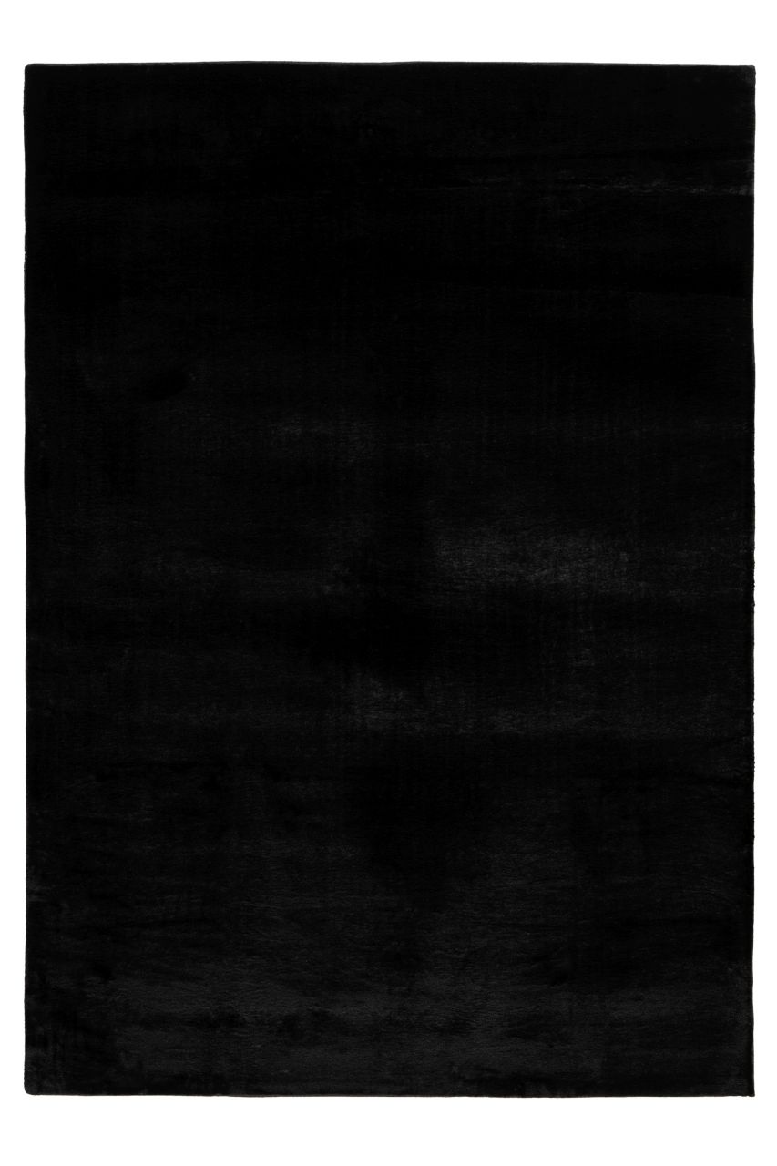 Teppich Höhe 21 mm weicher Kurzflorteppich rechteckig Schwarz 4 Größen