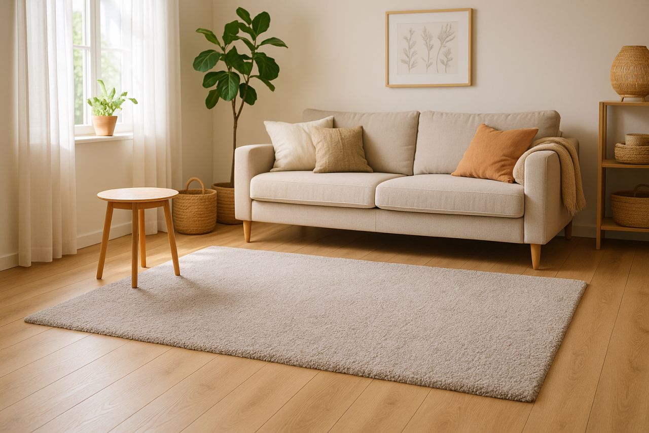 Teppich Höhe 30 mm Hochflorteppich rechteckig Silber Wohnzimmer 4 Größen