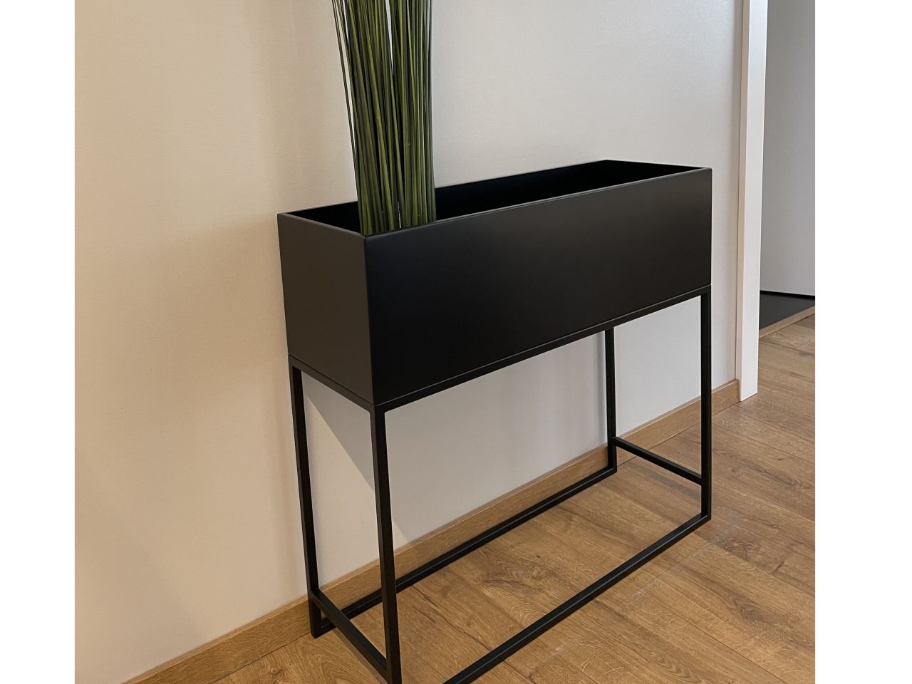 Blumenkasten Pflanzkasten Hochbeet Indoor Outdoor Balkon Deko Metall Schwarz