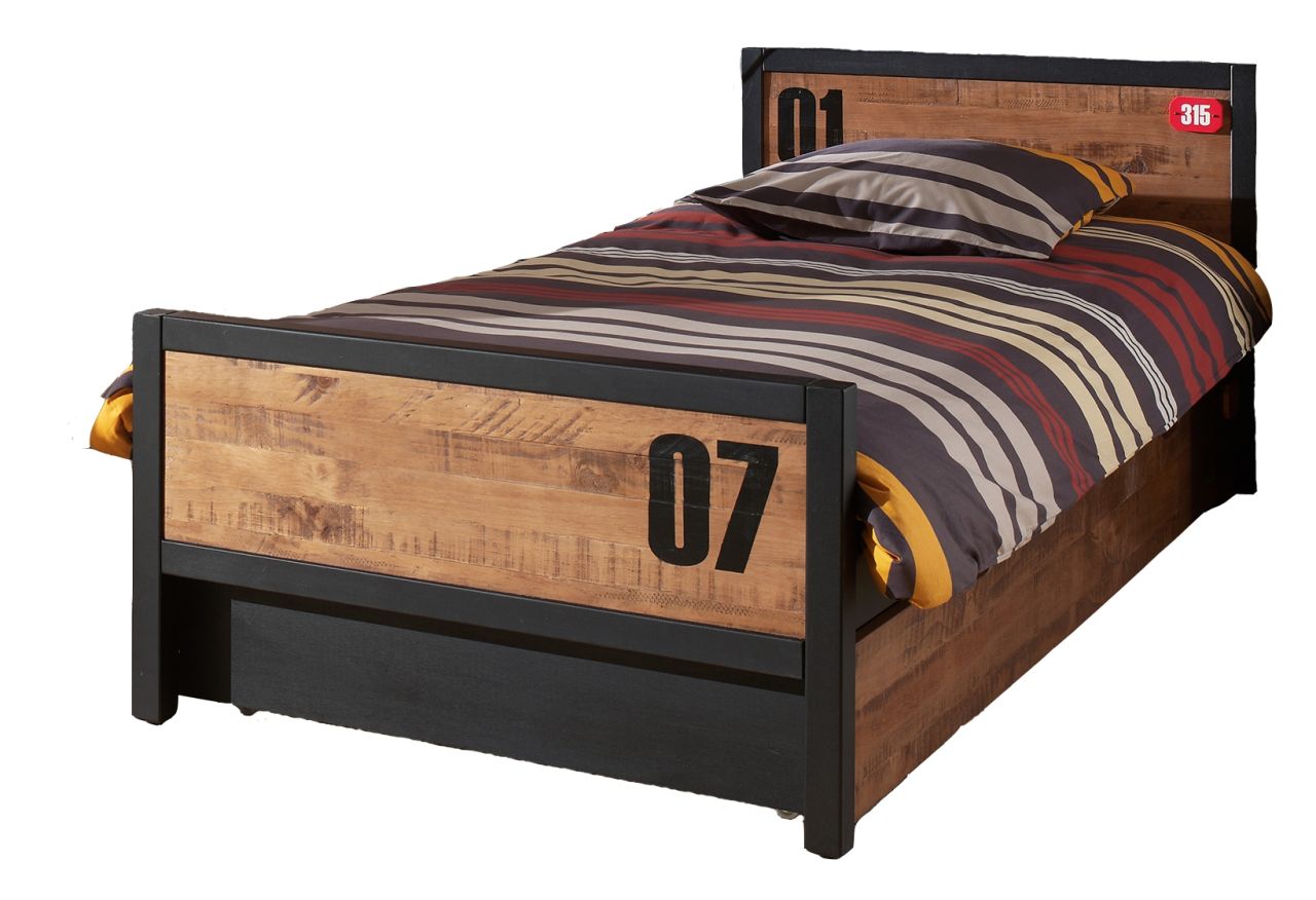 Set Einzelbett 90x200 Lattenrost Bettschublade Bett Kindermöbel Kinderzimmer