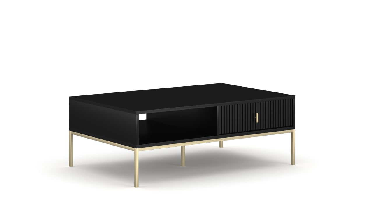 Couchtisch Beistelltisch Wohnzimmertisch Sofatisch Ablagetisch Schwarz Gold