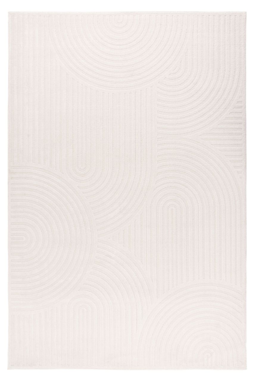 Teppich Höhe 11 mm moderner Kurzflorteppich rechteckig Elfenbein 4 Größen