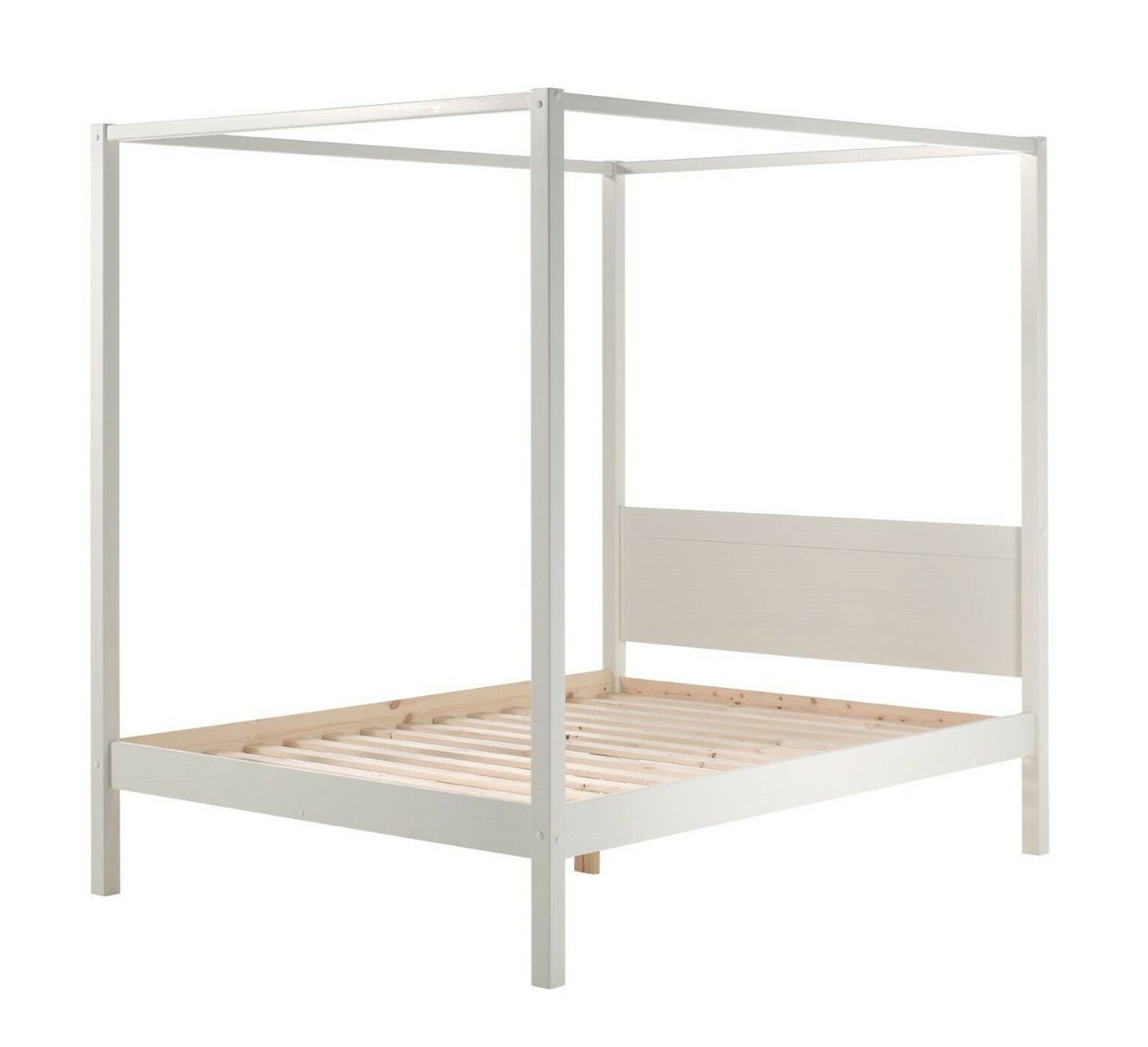 Vipack: Himmelbett 'PINO' 140 x 200 + Lattenrost - Kinderbett Jugendbett - Weiß