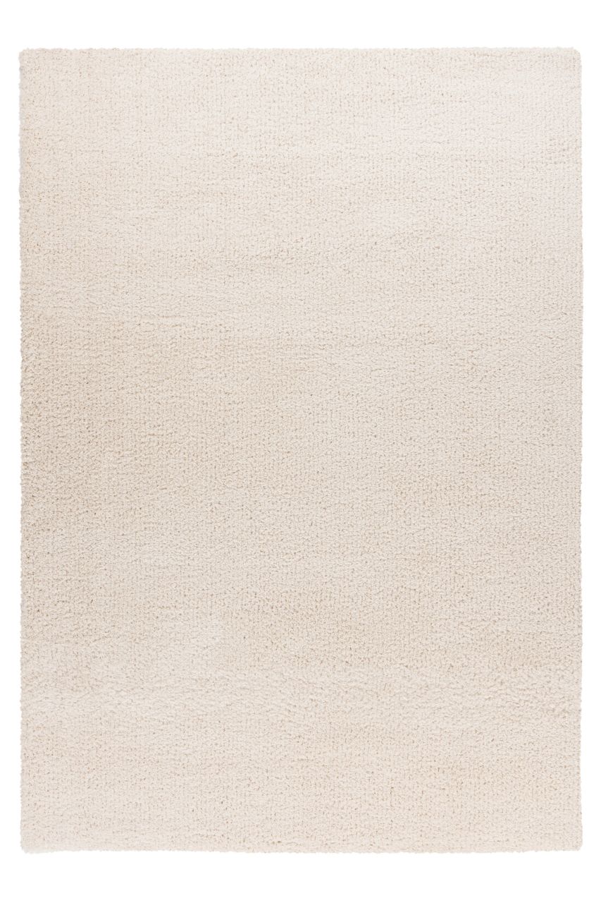 Teppich Höhe 30 mm Hochflorteppich rechteckig Elfenbein Wohnzimmer 4 Größen