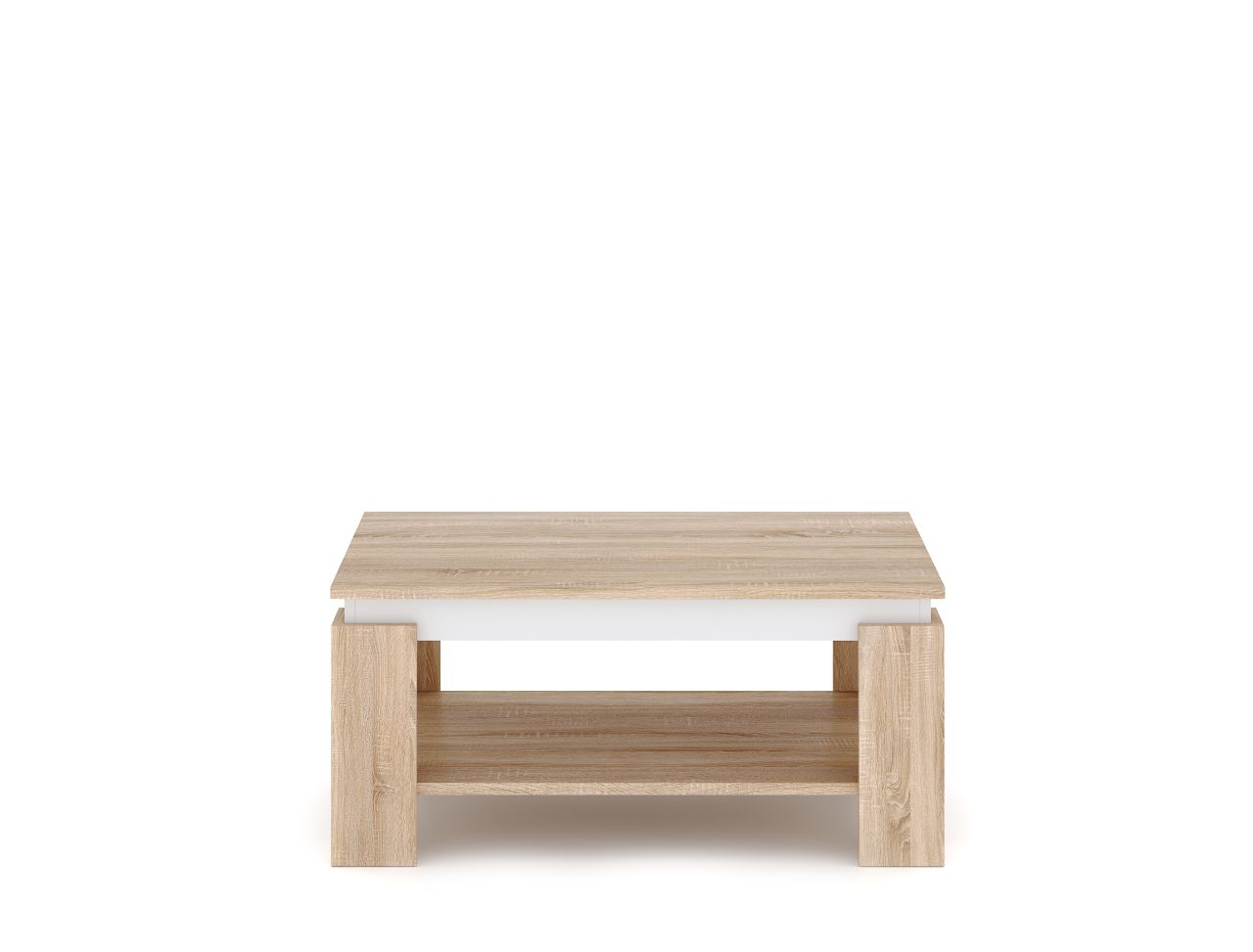 Couchtisch 90x60 Beistelltisch Wohnzimmertisch Sofatisch Ablagetisch Eiche Weiß