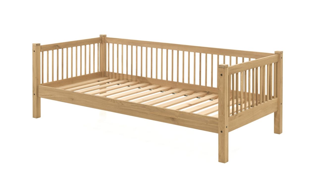 Kojenbett 90x200 Lattenrost Kinder- Jugendbett Kinderzimmer Eiche massiv geölt