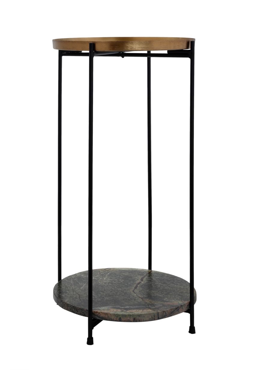 Beistelltisch Metall Couchtisch Ablage rund Tablett modern design gold Marmor