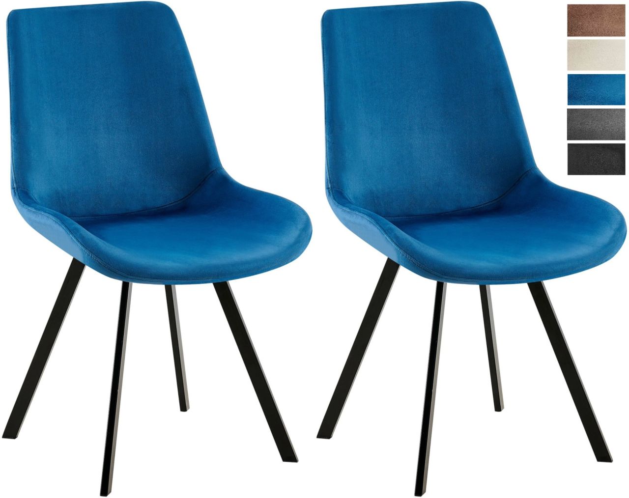 2 Stühle Set Drehstühle Esszimmerstuhl Samt Wohnzimmerstuhl Besucherstuhl