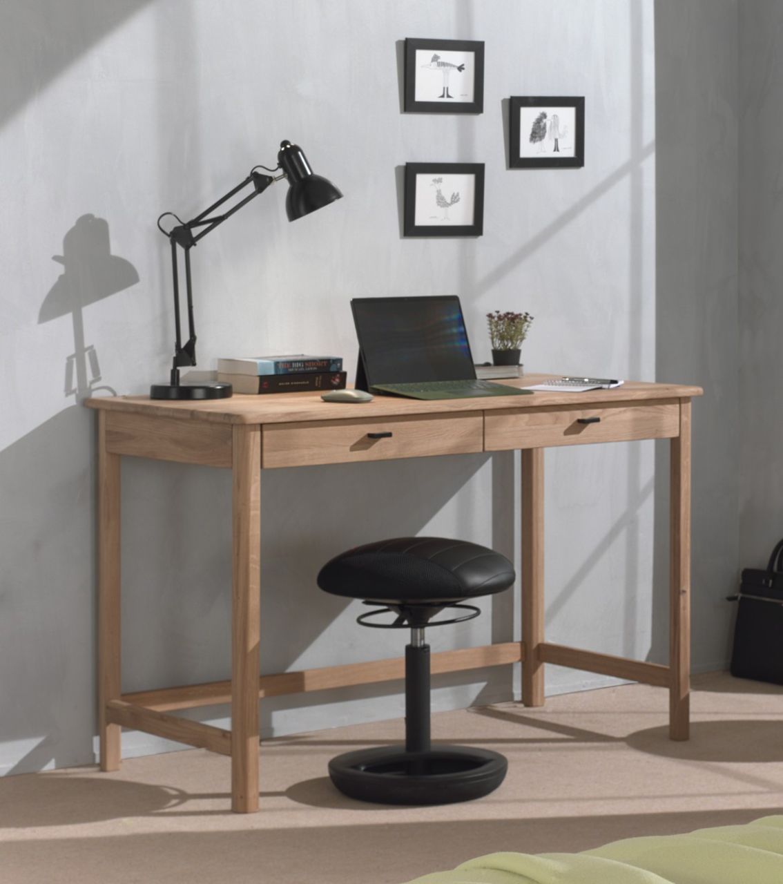 Schreibtisch Computertisch Bürotisch Homeoffice Eiche massiv natur geölt