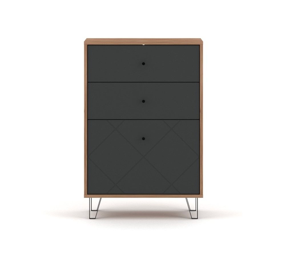 Dielenkommode 2S Garderobenkommode Flurschrank Sideboard Tobacco Eiche / Graphit