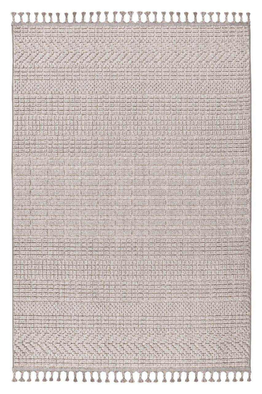 Teppich Höhe 9 mm Kurzflorteppich rechteckig Silber Wohnzimmer 4 Größen