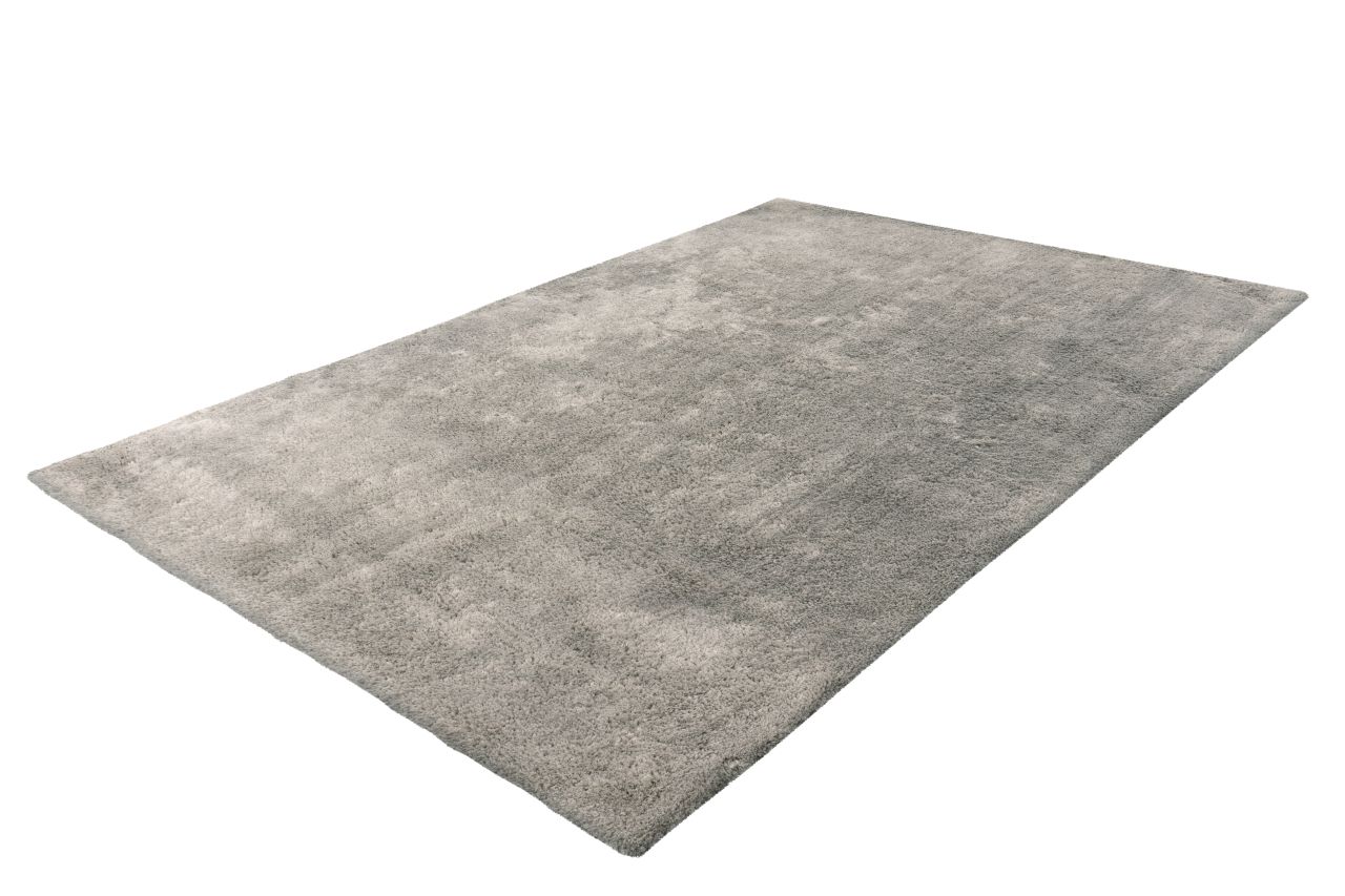 Teppich Wohnzimmer Hochflor weich Grau modern Langflor Uni Schlafzimmer Läufer
