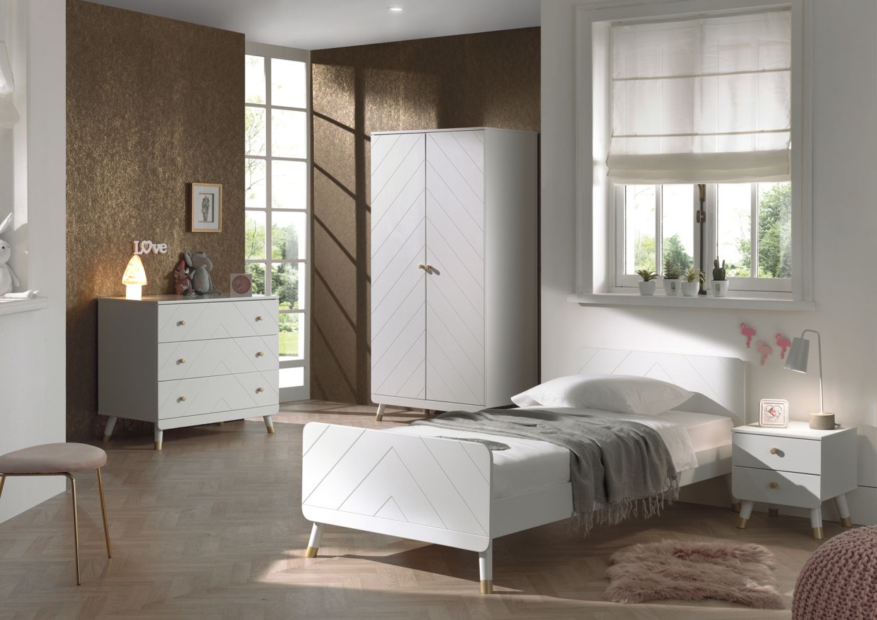 Vipack:'Billy' Set 4-tlg.:Bett+Nachtkonsole+ Schrank+Kommode